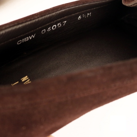 Stuart Weitzman Brown Suede Crystal Horsebit Driving Loafers Size 6.5 - Picture 5 of 5